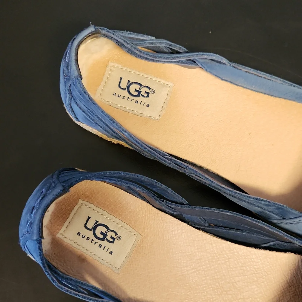 UGG Womens Cicily Slip Ons Navy Nubuck Size 8 - Picture 4 of 7